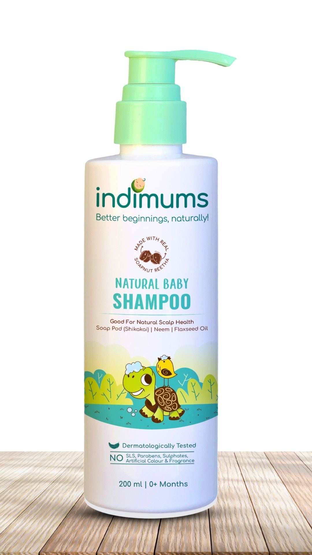 Indimums Reetha, Shikakai & Flaxseed Oil Shampoo for Newborn | 200 ML