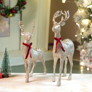 18 inches & 15inches 2pcs Bronze sequence gold Reindeer Combo Christmas Décor and Decoration - Christmas