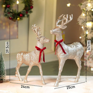 18 inches & 15inches 2pcs Bronze sequence gold Reindeer Combo Christmas Décor and Decoration - Christmas