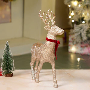 18 inches & 15inches 2pcs Bronze sequence gold Reindeer Combo Christmas Décor and Decoration - Christmas
