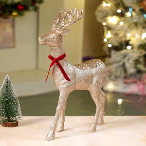 18 inches & 15inches 2pcs Bronze sequence gold Reindeer Combo Christmas Décor and Decoration - Christmas