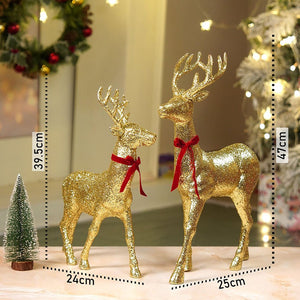 18 inches & 15inches 2pcs Gold Reindeer Combo Christmas Décor and Decoration - Christmas