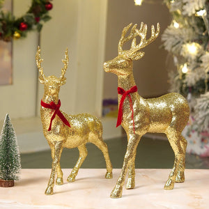 18 inches & 15inches 2pcs Gold Reindeer Combo Christmas Décor and Decoration - Christmas