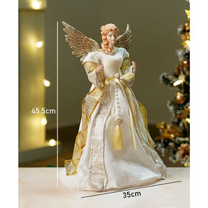 18 inches Big Gold Angel Standing Tree Topper for Christmas Tree Decoration and Décor - xmas ball