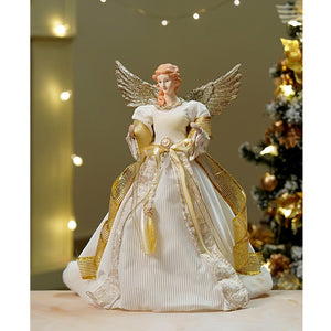 18 inches Big Gold Angel Standing Tree Topper for Christmas Tree Decoration and Décor - xmas ball