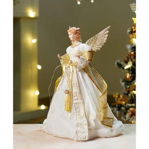 18 inches Big Gold Angel Standing Tree Topper for Christmas Tree Decoration and Décor - xmas ball
