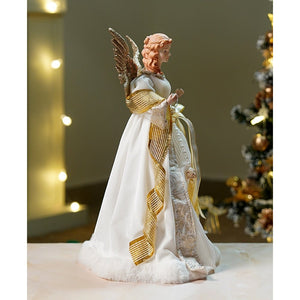 18 inches Big Gold Angel Standing Tree Topper for Christmas Tree Decoration and Décor - xmas ball