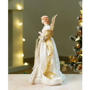 18 inches Big Gold Angel Standing Tree Topper for Christmas Tree Decoration and Décor - xmas ball