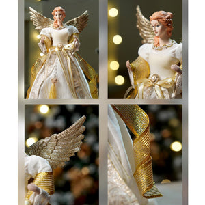 18 inches Big Gold Angel Standing Tree Topper for Christmas Tree Decoration and Décor - xmas ball