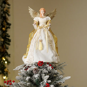 18 inches Big Gold Angel Standing Tree Topper for Christmas Tree Decoration and Décor - xmas ball