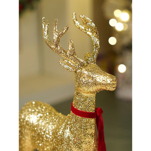 18 inches Big Gold shimmer Reindeer Christmas Décor and Decoration - Christmas
