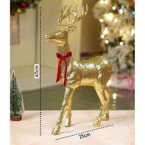 18 inches Big Gold shimmer Reindeer Christmas Décor and Decoration - Christmas