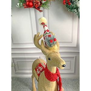 18 inches Christmas Themed Brown Deer for Christmas Décor - 
