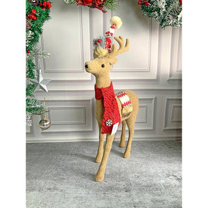 18 inches Christmas Themed Brown Deer for Christmas Décor - 