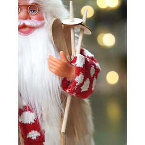 18 inches Red Polka Dots Ski Santa ,Christmas Home and Table Décor - 18 inch Christmas