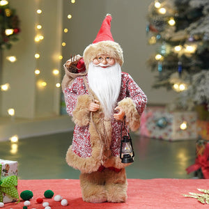18 inches Red Tweed Robe Santa , Christmas Home and Table Décor - 18 inch Christmas