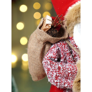18 inches Red Tweed Robe Santa , Christmas Home and Table Décor - 18 inch Christmas