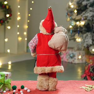 18 inches Red Tweed Robe Santa , Christmas Home and Table Décor - 18 inch Christmas