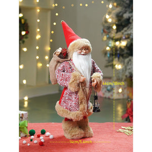 18 inches Red Tweed Robe Santa , Christmas Home and Table Décor - 18 inch Christmas