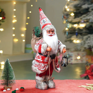 18 inches Red & White Snowflakes Santa , Christmas Home and Table Décor - 18 inch Christmas