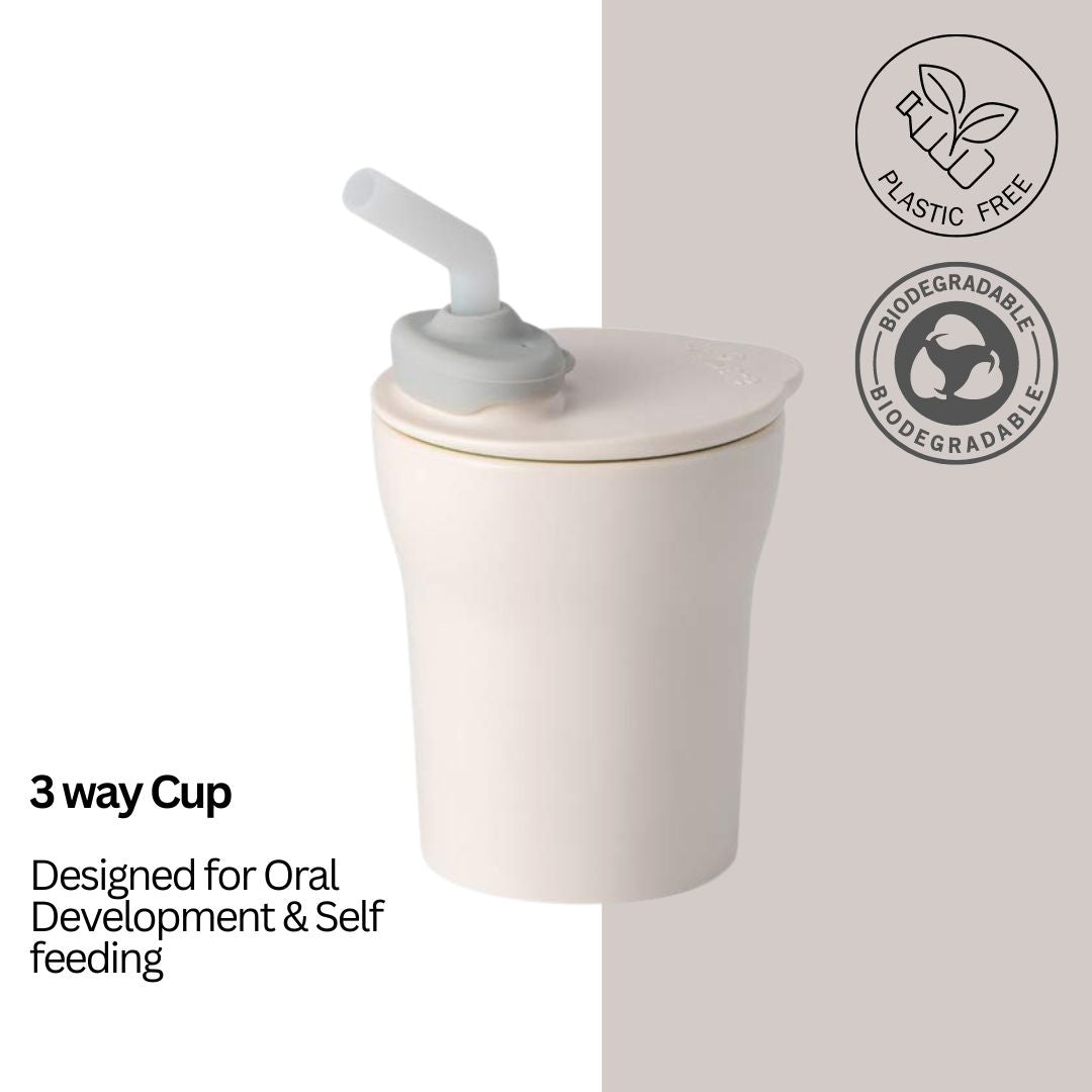 Miniware 1-2-3 Sip! Sippy Cup- Vanilla/Grey