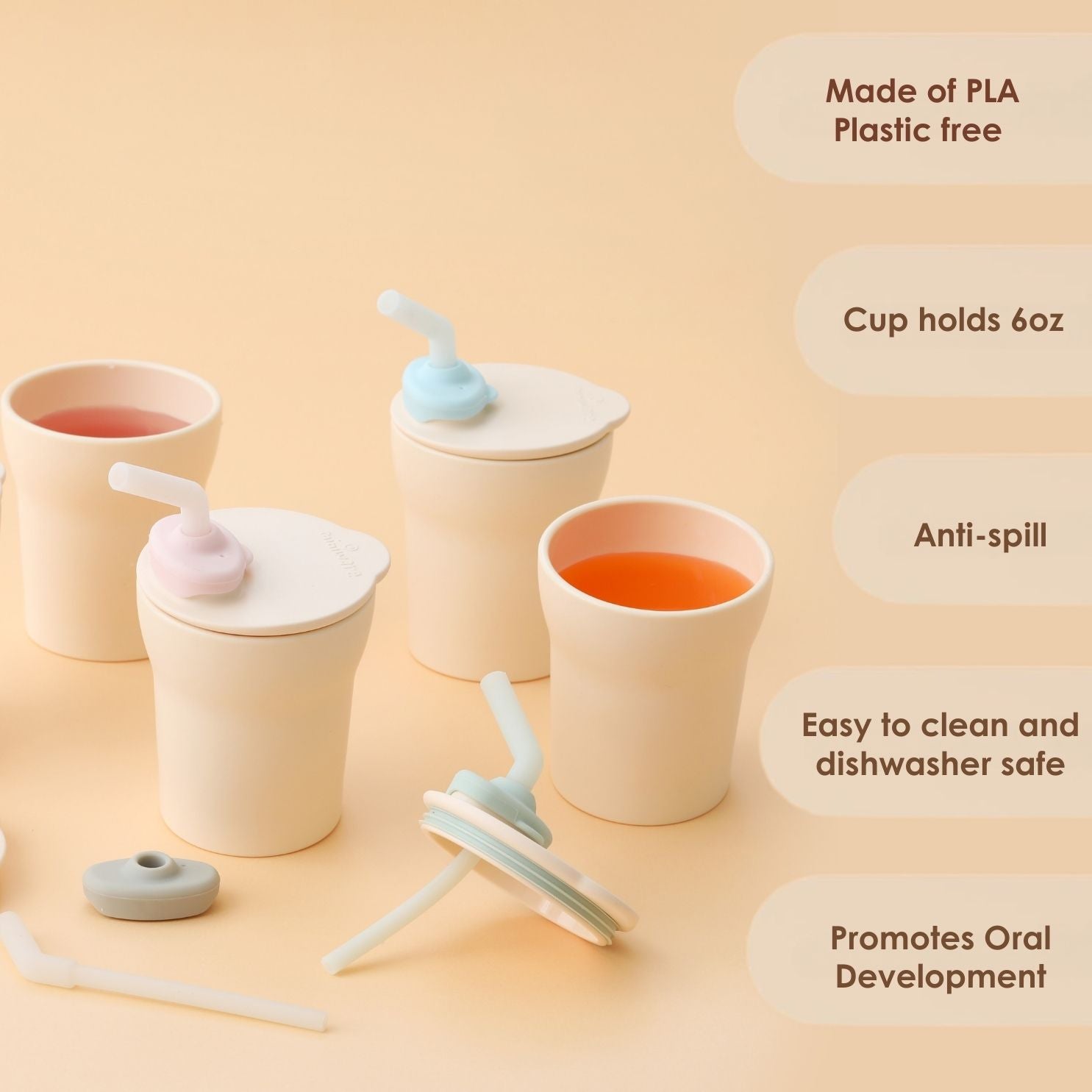 Miniware 1-2-3 Sip! Sippy Cup- Vanilla/Grey