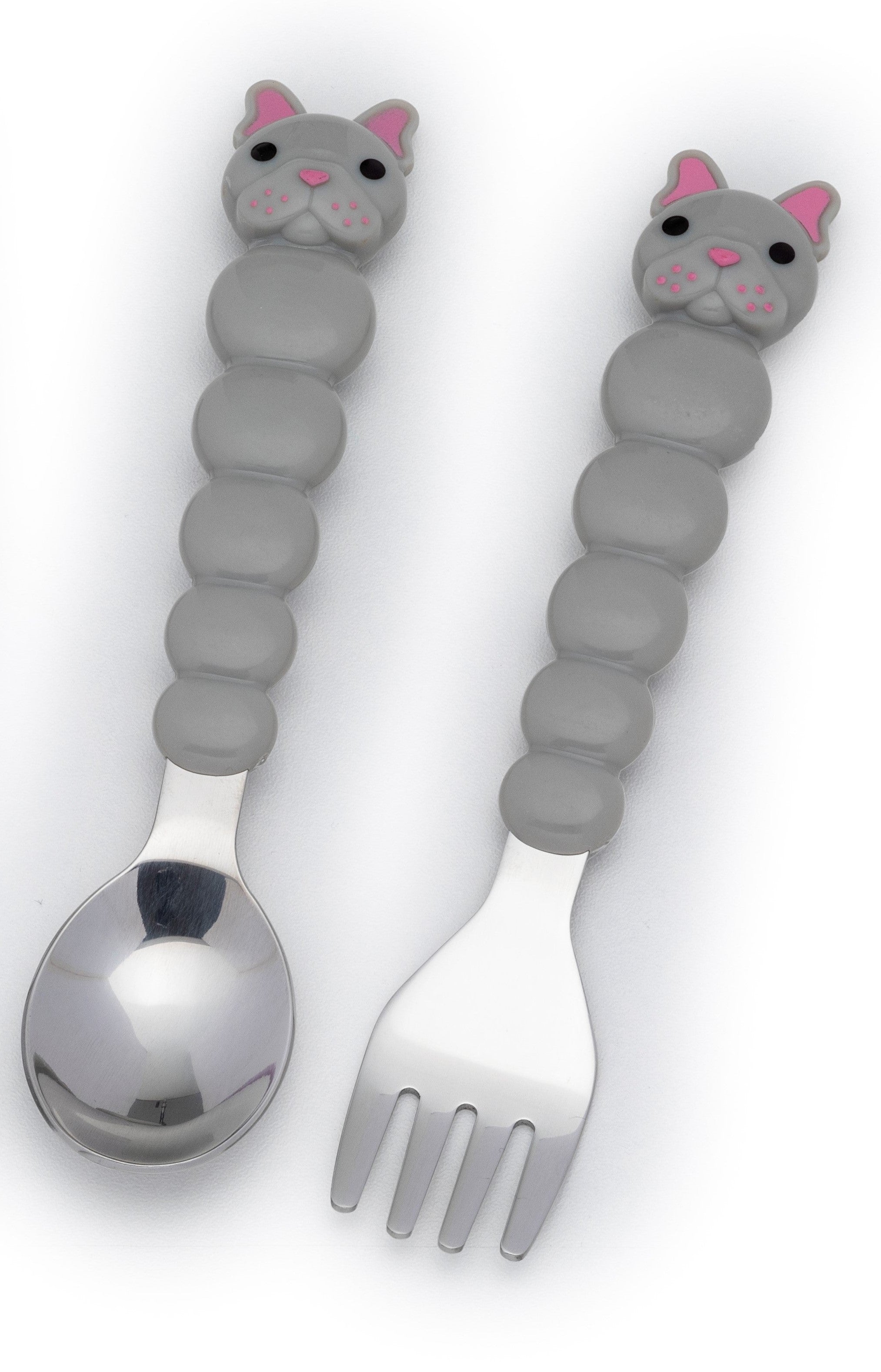 Melii Spoon & Fork with Case- Grey