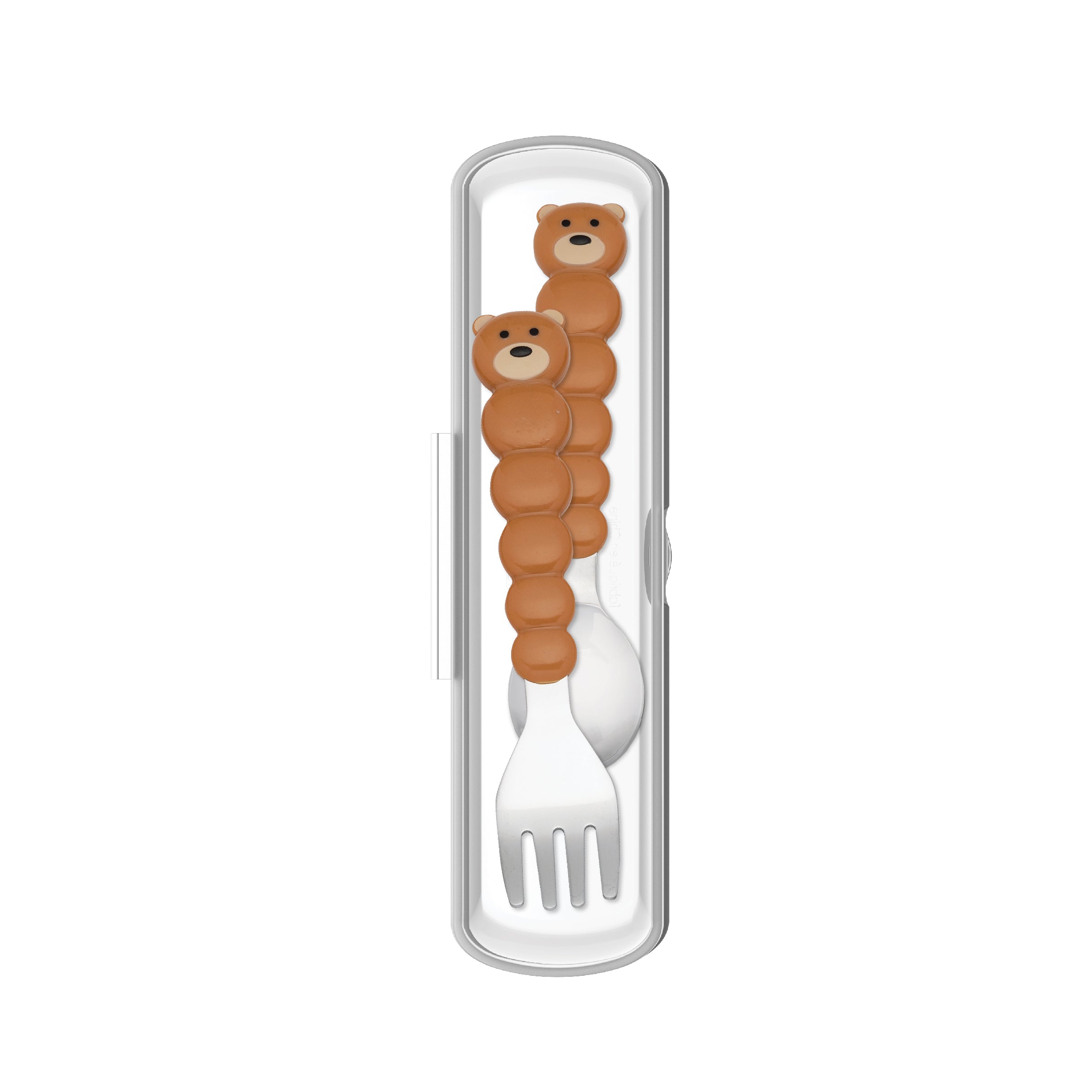 Melii Spoon & Fork with Case- Brown