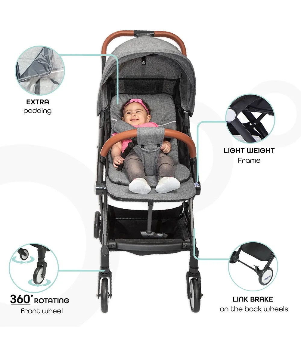 Moon Ritzi Stroller Grey Birth to 18 kg