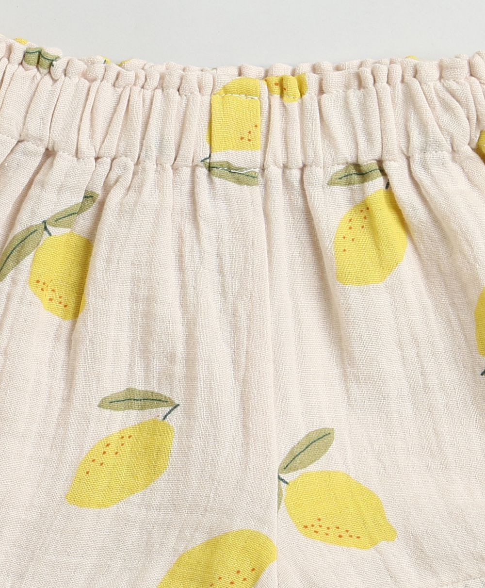 Sweetlime By AS Lemon Print Ruffle Organic Cotton Co-ord Set