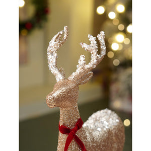 18inches Big white Sequence Gold Reindeer Christmas Décor and Decoration - Christmas