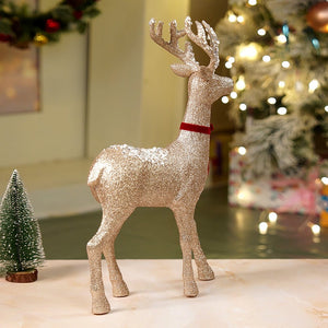 18inches Big white Sequence Gold Reindeer Christmas Décor and Decoration - Christmas