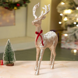 18inches Big white Sequence Gold Reindeer Christmas Décor and Decoration - Christmas