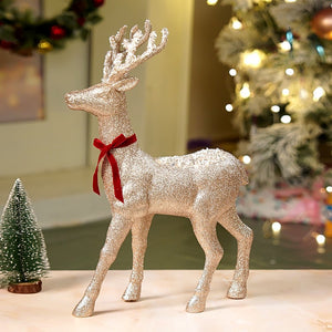 18inches Big white Sequence Gold Reindeer Christmas Décor and Decoration - Christmas