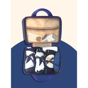19 pcs Royal Blue Bow Teddy Birthday Gift Hamper set for Baby with travelling suitcase - Baby Gifting