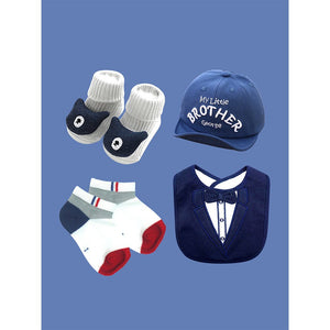 19 pcs Royal Blue Bow Teddy Birthday Gift Hamper set for Baby with travelling suitcase - Baby Gifting
