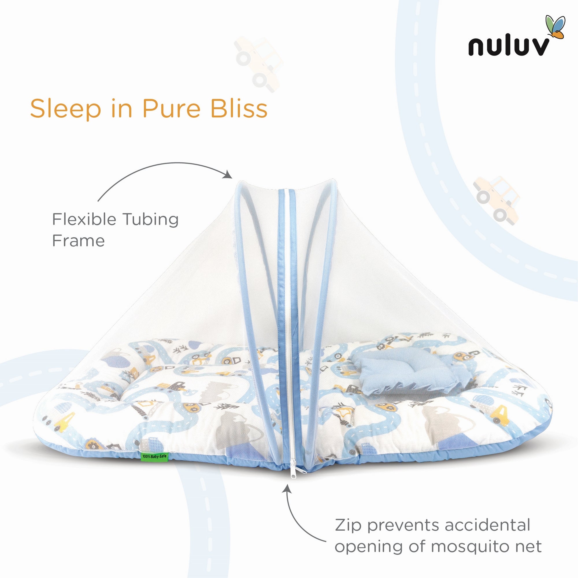 Nuluv Cotton  Mosquito Net Set - Transport Birth+ to 6M