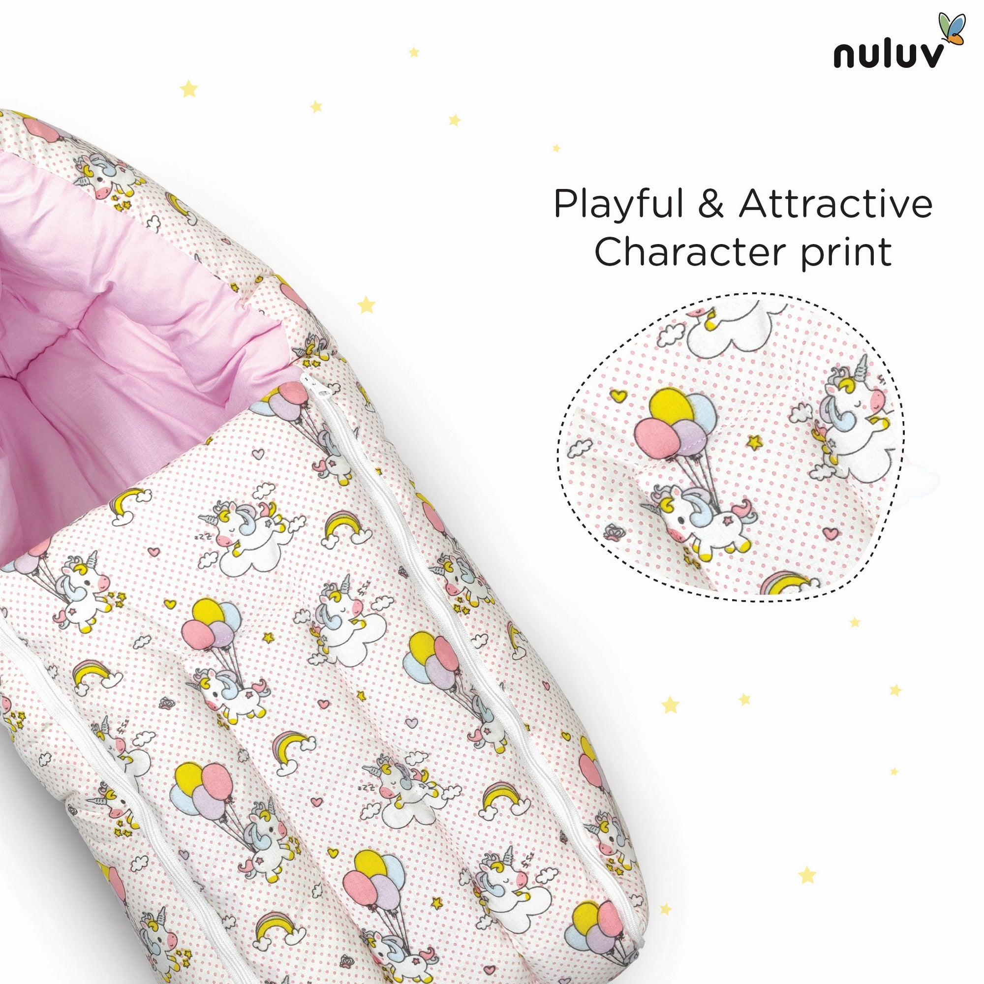 Nuluv Cotton Carry Nest -Unicorn Birth+ to 6M