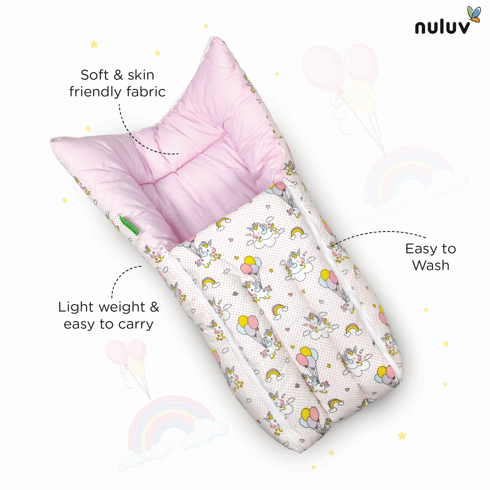 Nuluv Cotton Carry Nest -Unicorn Birth+ to 6M