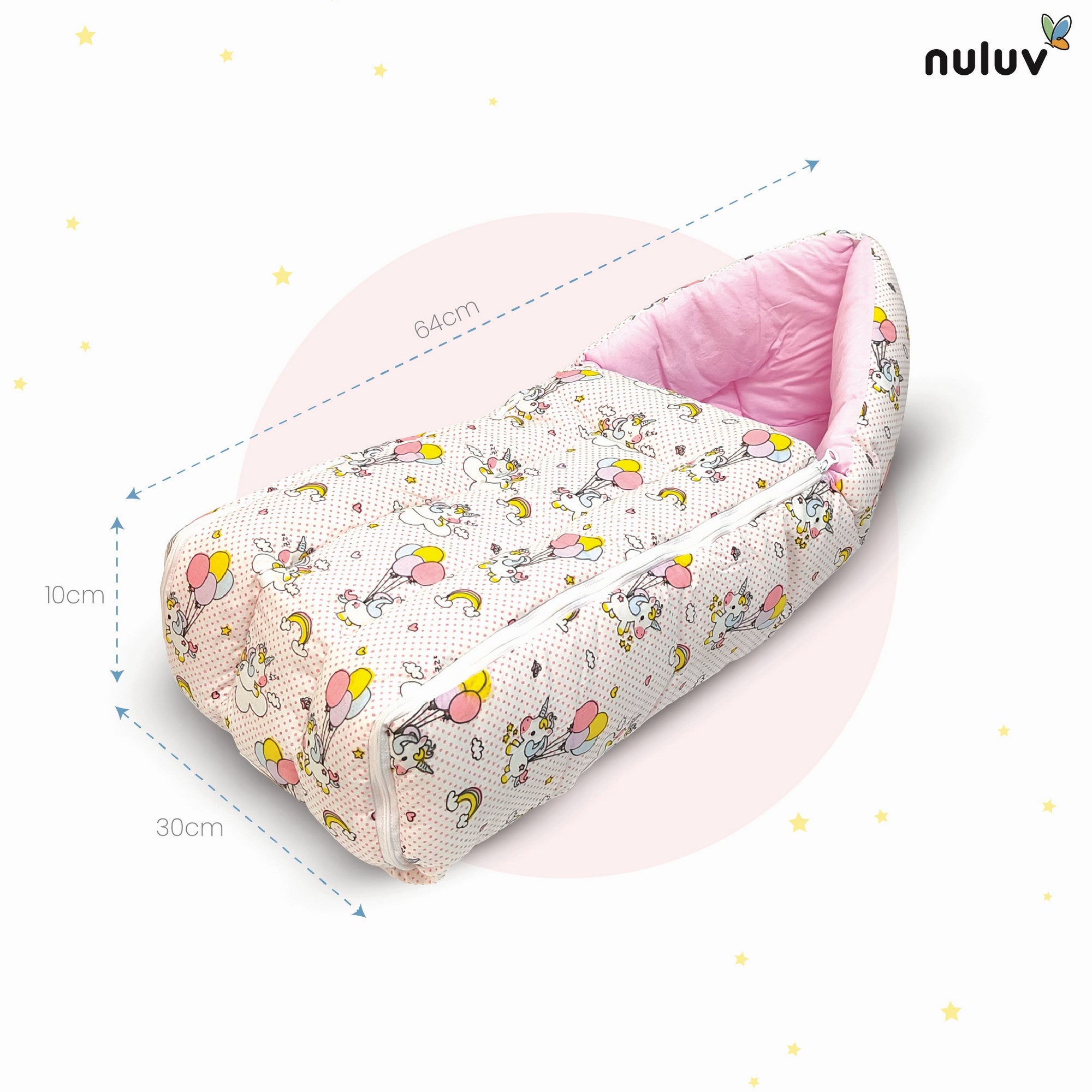 Nuluv Cotton Carry Nest -Unicorn Birth+ to 6M