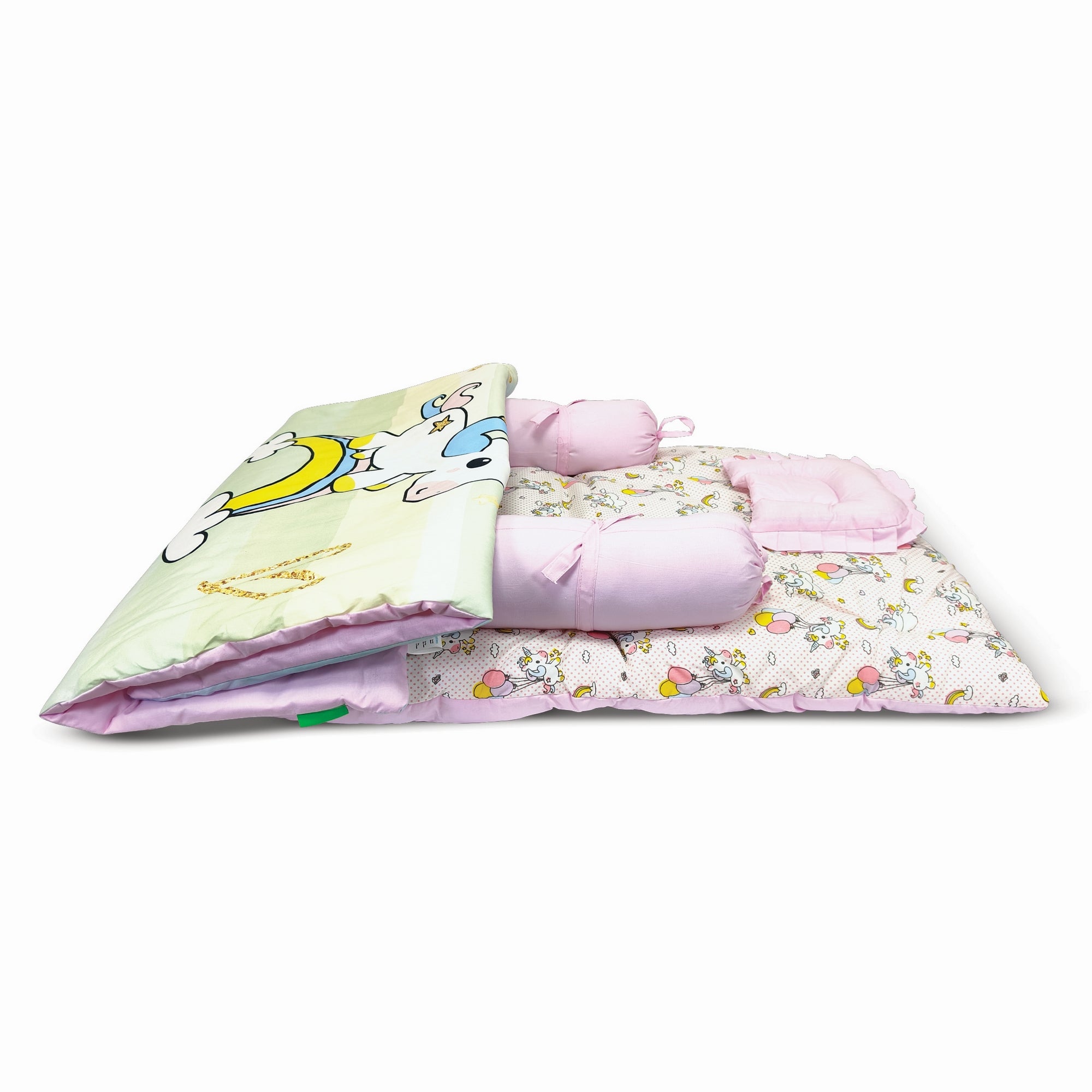 Nuluv Cotton 5 PC  Baby Gadda Set - Unicorn Birth+ to 6M