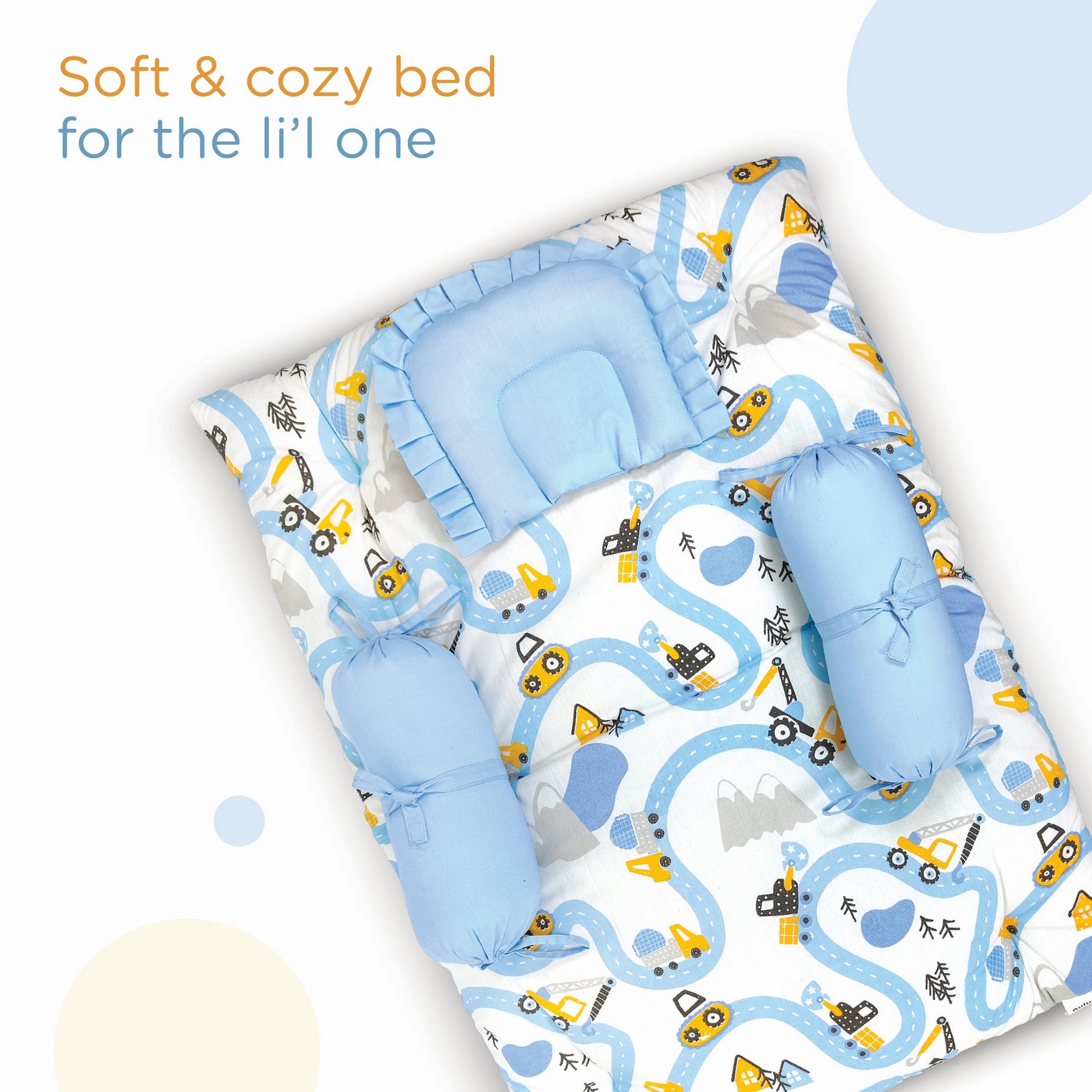 Nuluv Cotton 4 Pcs Gadda Set - Transport Birth+ to 6M