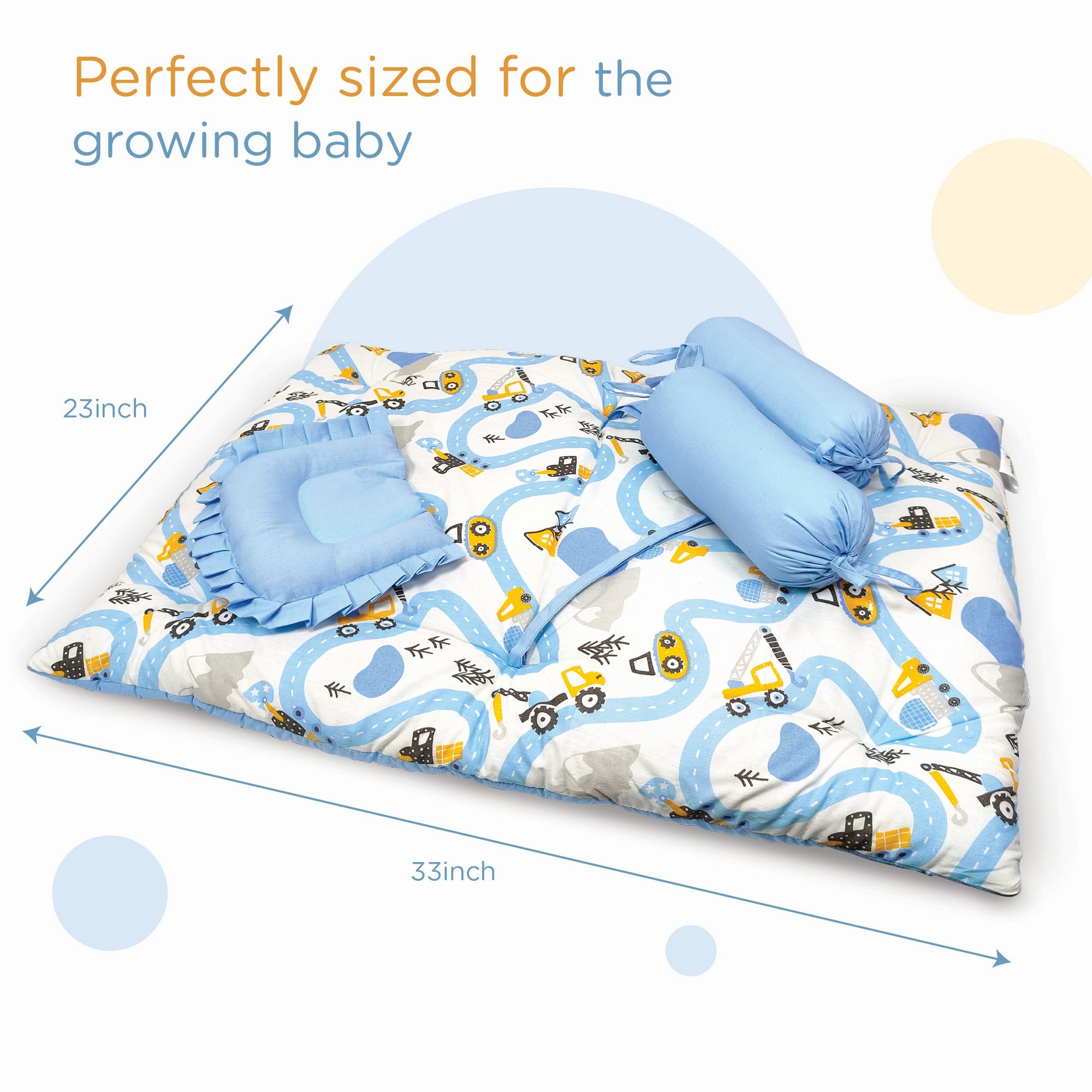 Nuluv Cotton 4 Pcs Gadda Set - Transport Birth+ to 6M