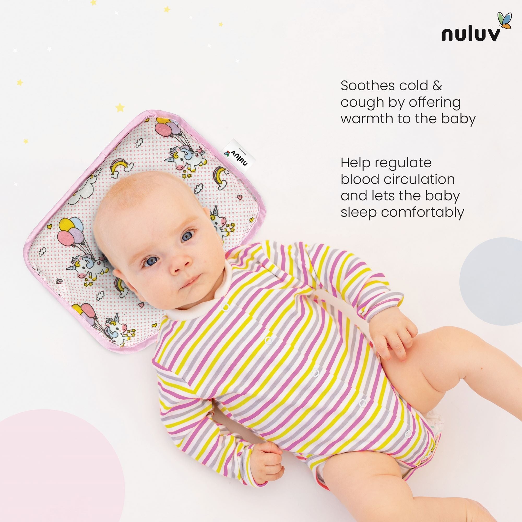 Nuluv Cotton Rai Pillow - Unicorn Birth+ to 6M