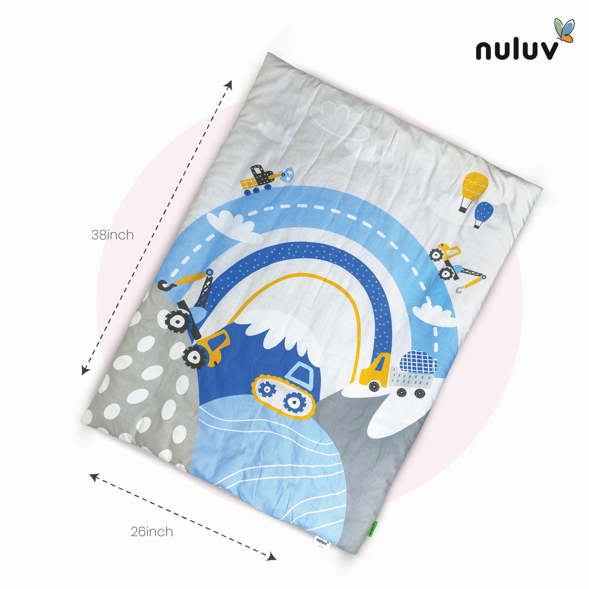 Nuluv Cotton Baby Quilt - Transport  Birth+ to 6M