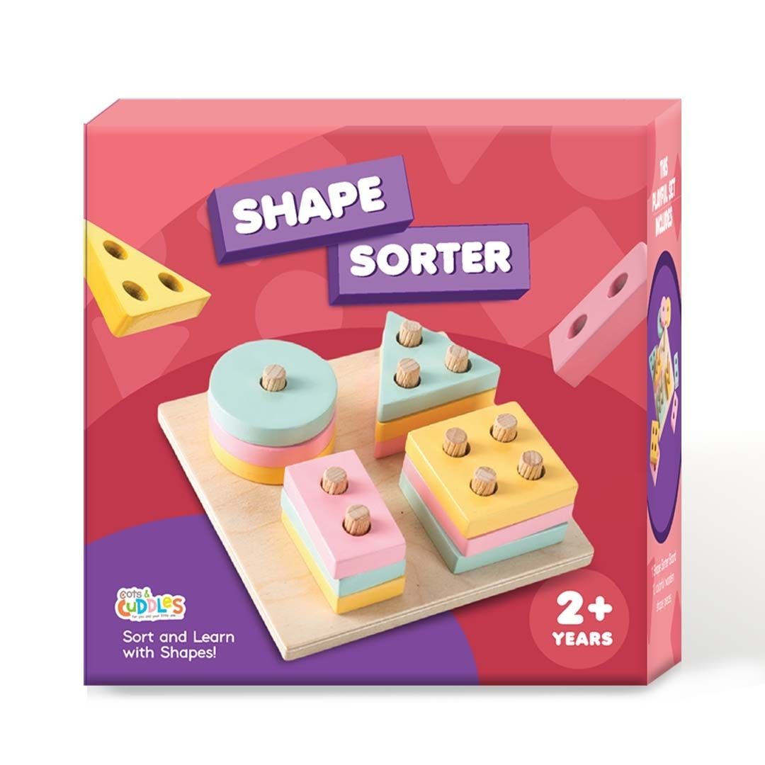 Cots and Cuddles Wooden Shape Sorter for Kids