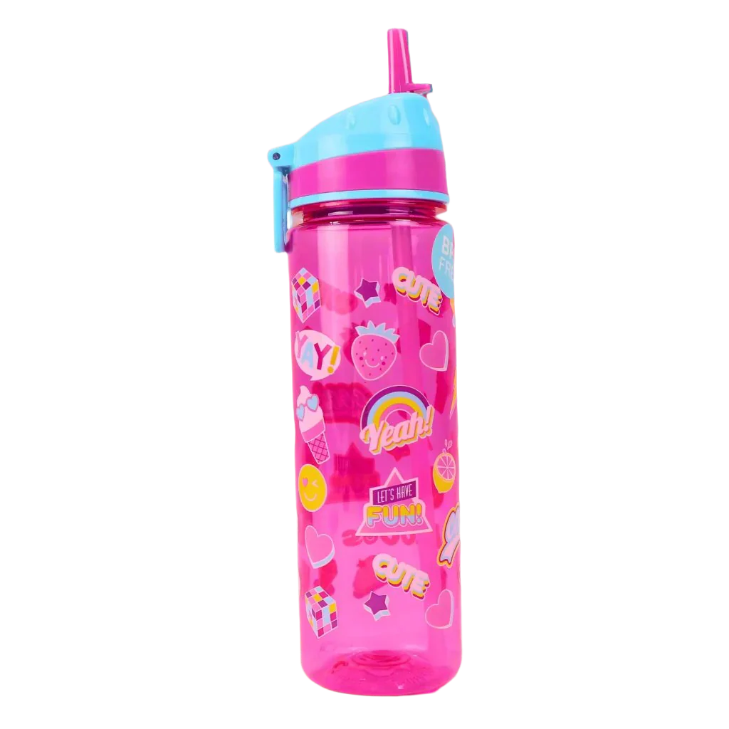 Smily Kiddos Sleek Hydration Straight Water Bottle – Pink