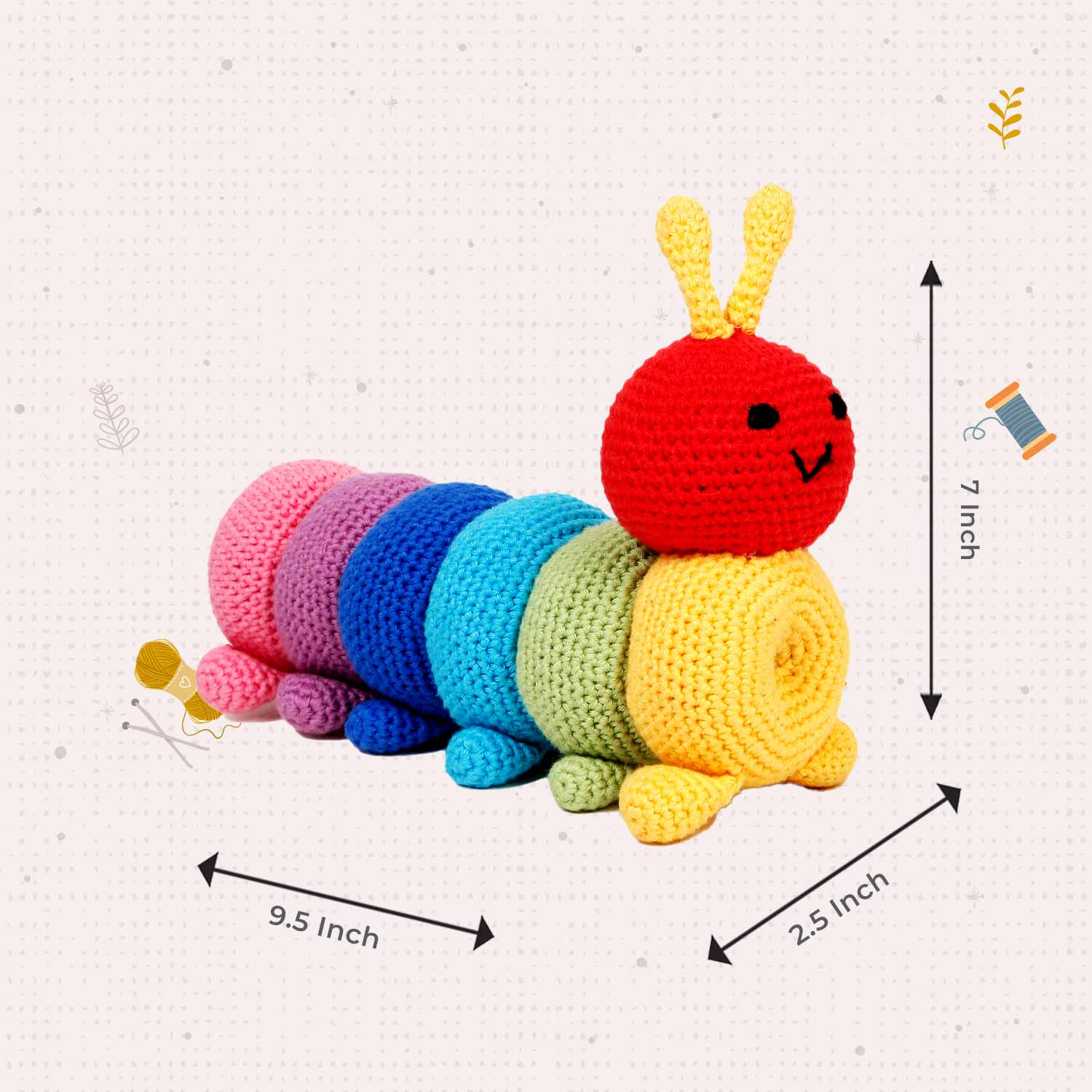 Little Ginnie Rainbow Caterpillar Soft Toy