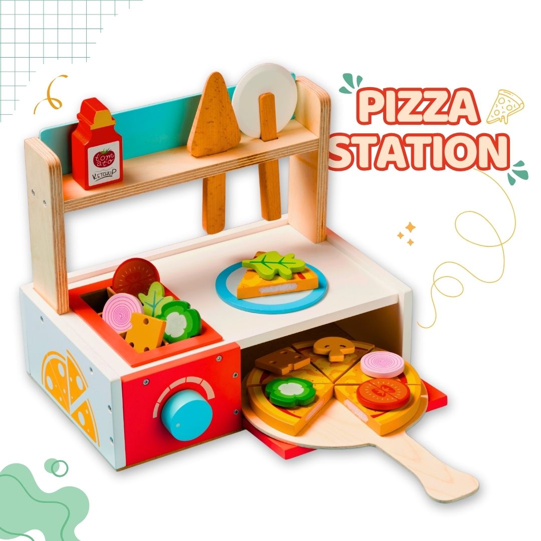 Cots & Cuddles Wooden Pizza Making Toy for Kids