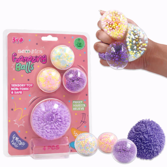 Scoobies Foamazing Balls: Sensory Squishy Balls – Set of 4